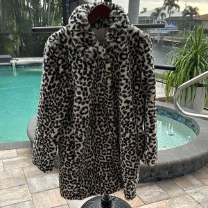 Leopard Print Faux Fur Coat from The Loft